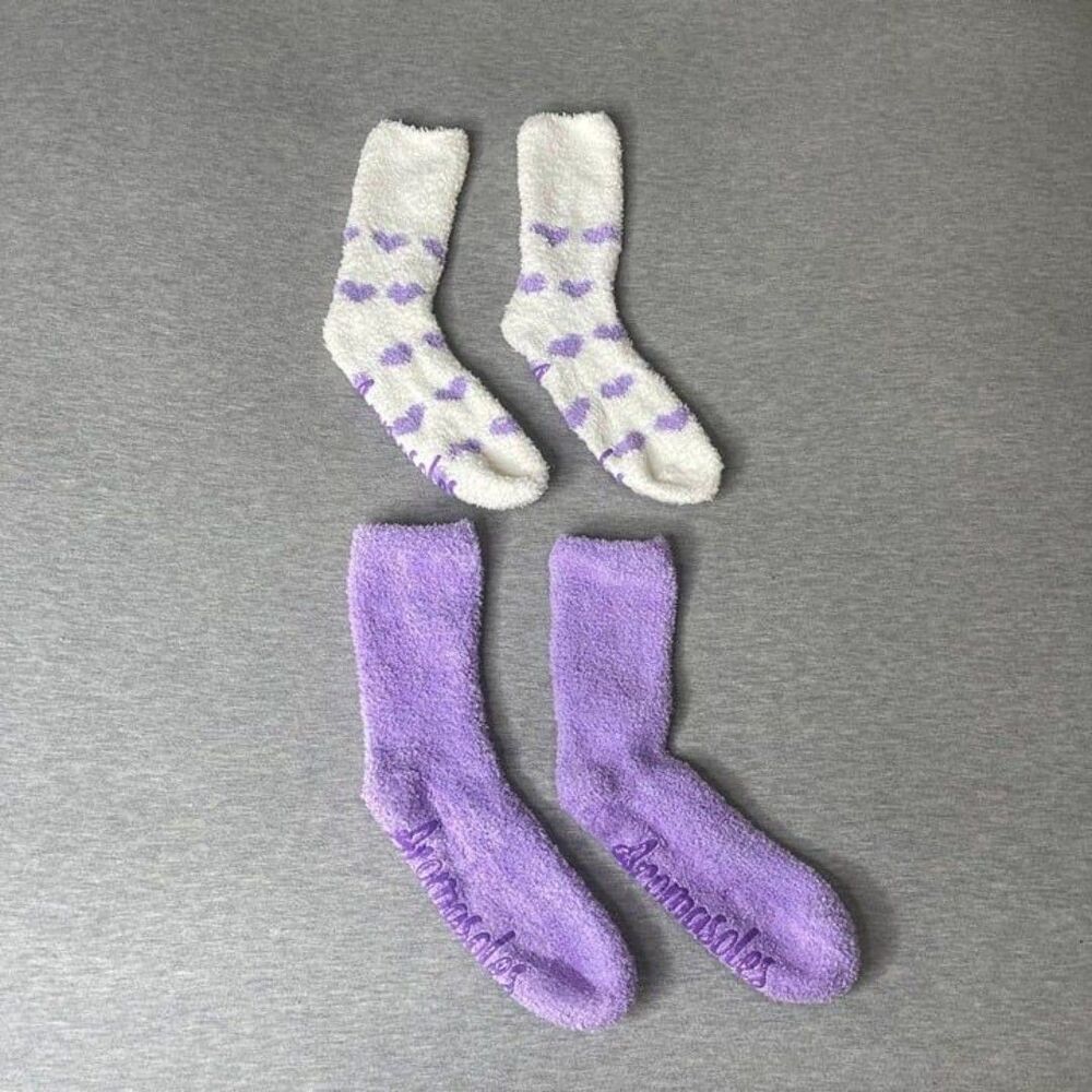Aeromasoles Lavender Women’s Cozy Plush 2 Pair Crew Socks
